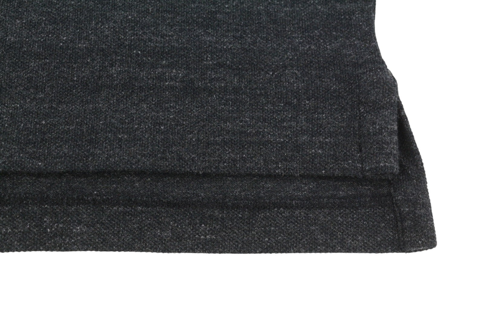RALPH LAUREN Custom Slim Fit Men Polo S Black Melange Cotton Short Sleeve