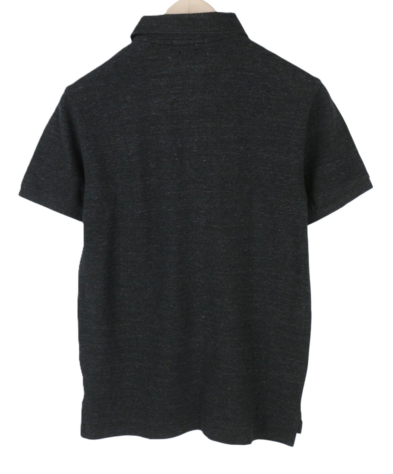 RALPH LAUREN Custom Slim Fit Men Polo 2XL Black Melange Cotton Short Sleeve