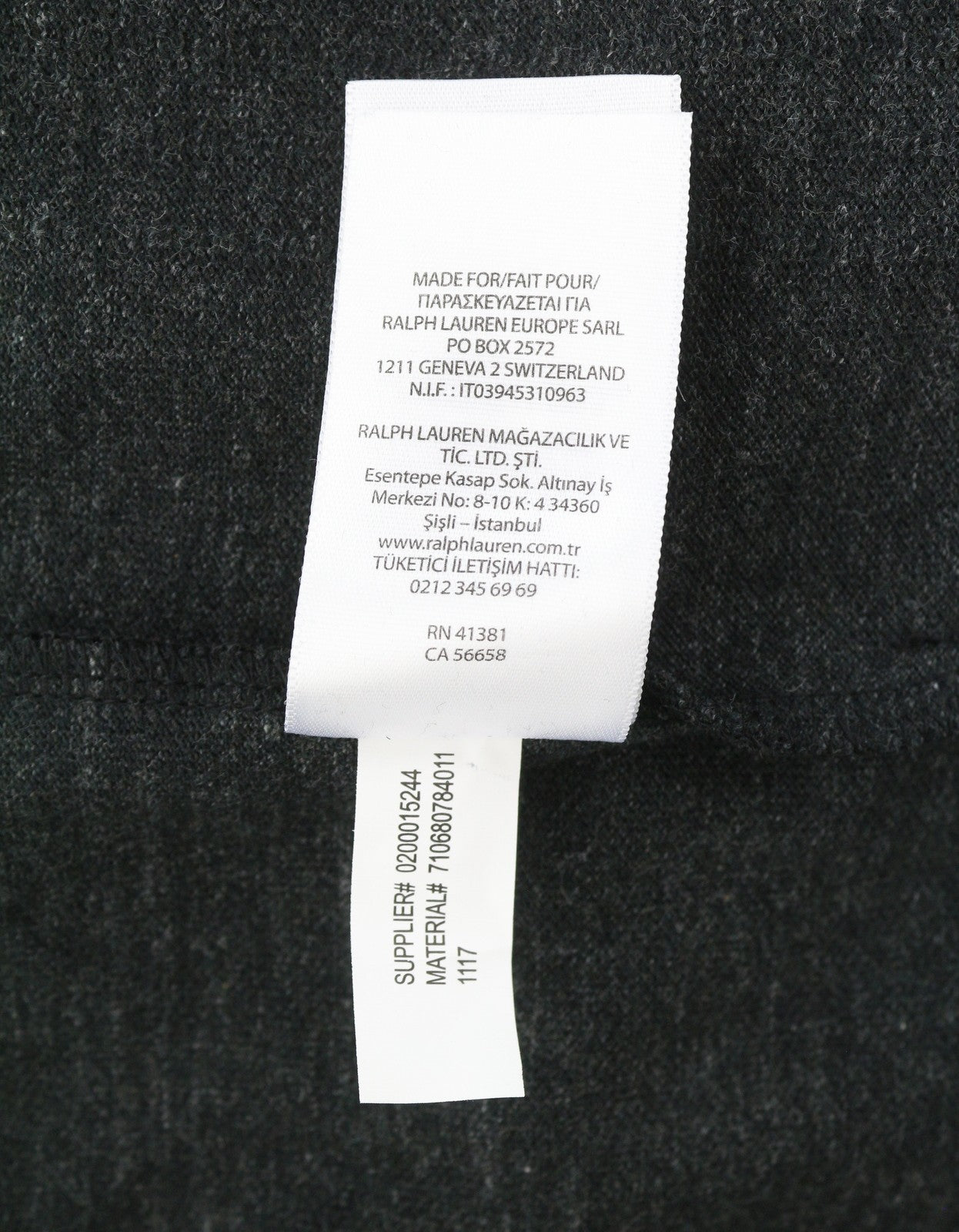 RALPH LAUREN Custom Slim Fit Men Polo M Black Melange Cotton Short Sleeve