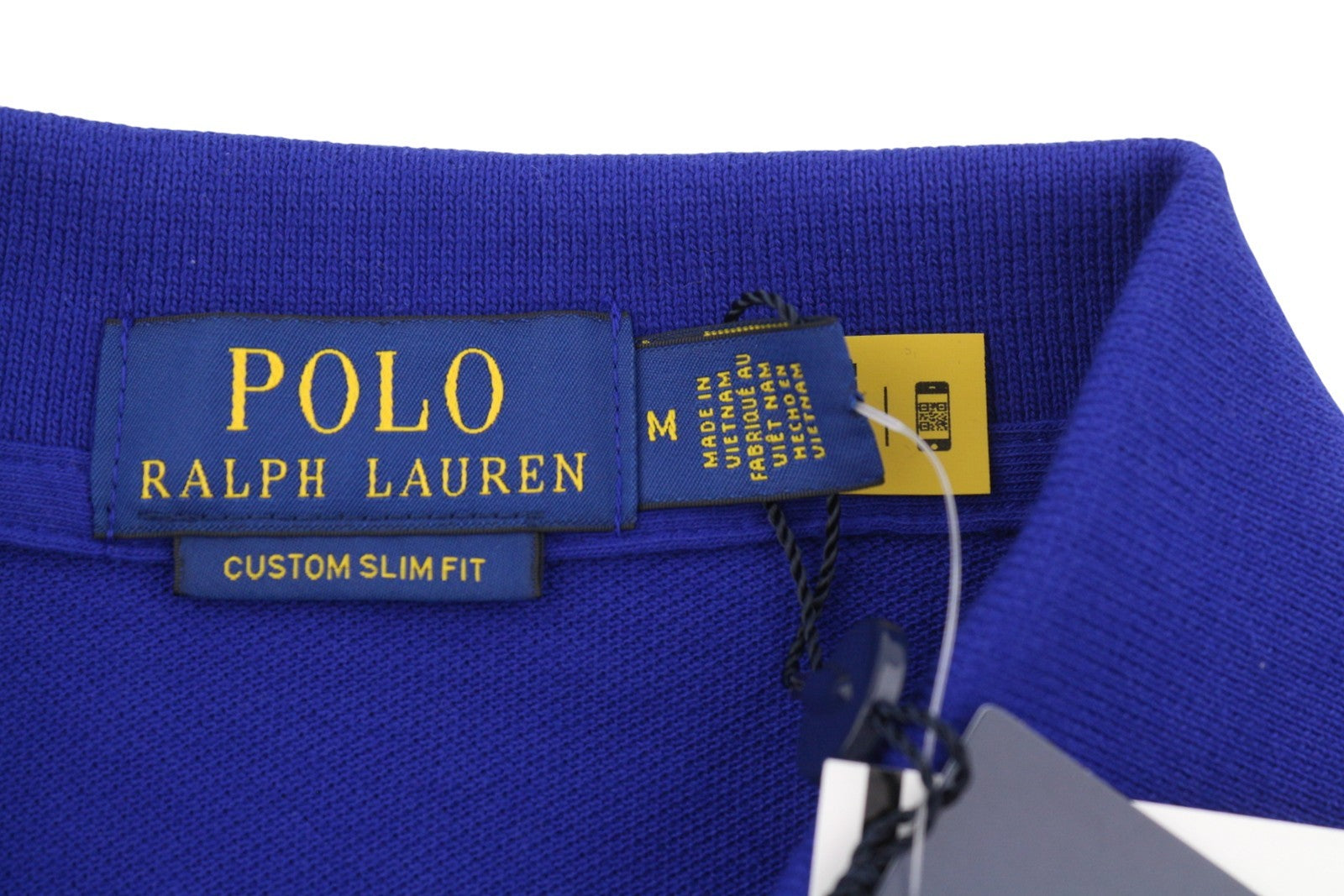 RALPH LAUREN Custom Slim Fit Men Polo M Mid Blue Cotton Logo Short Sleeve