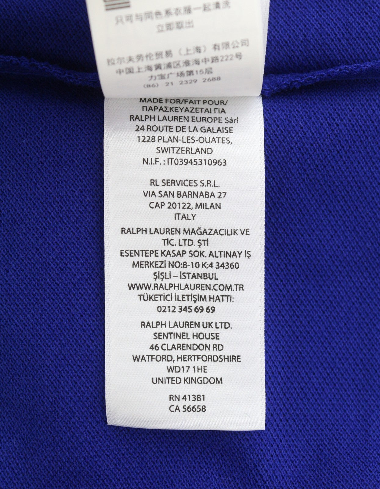 RALPH LAUREN Custom Slim Fit Men Polo 2XL Mid Blue Cotton Logo Short Sleeve
