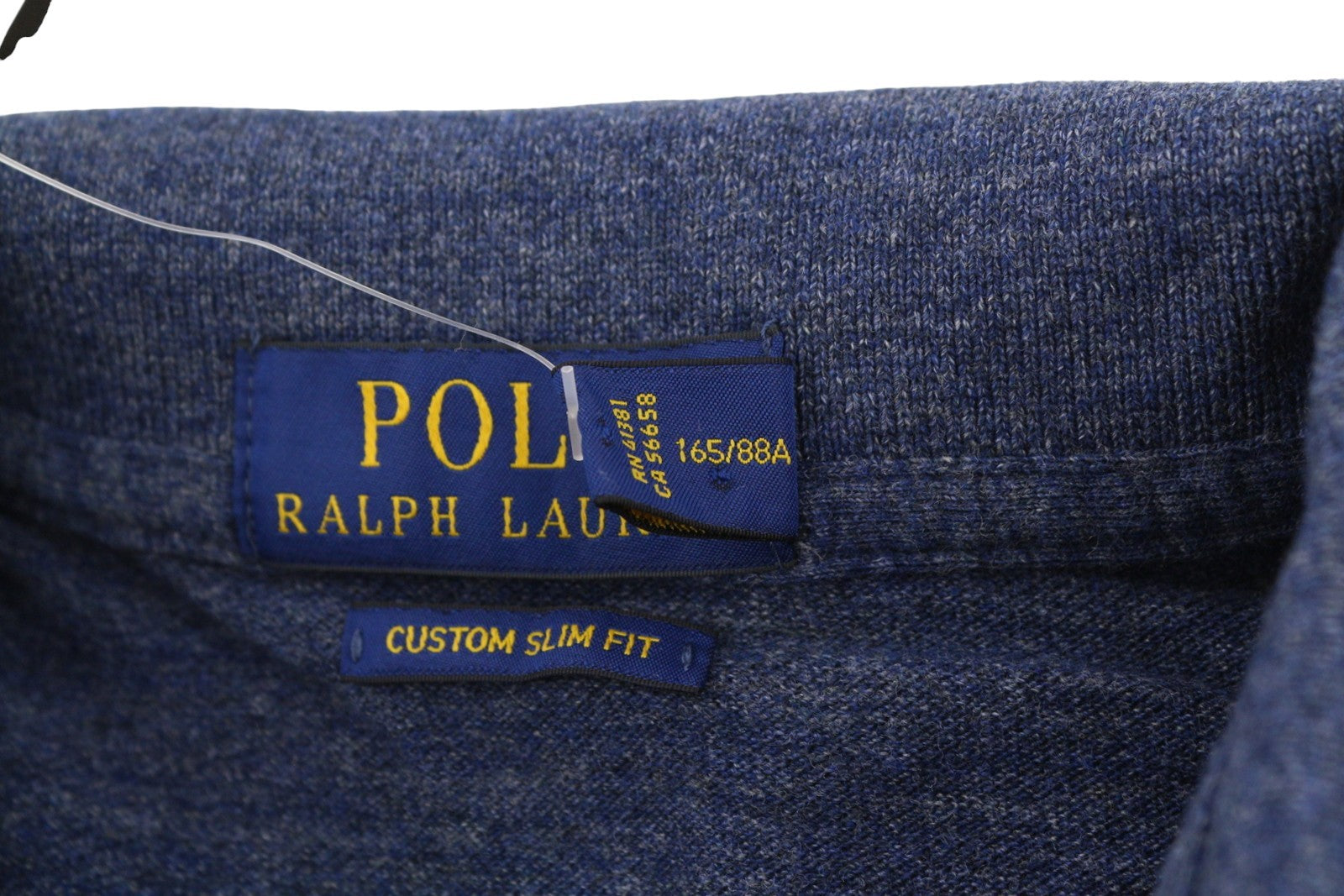 RALPH LAUREN Custom Slim Fit Men Polo XS Melange Cotton Logo Short Sleeve