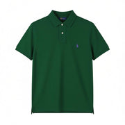 RALPH LAUREN Slim Fit Men Polos M Green Cotton Pony Logo Short Sleeve