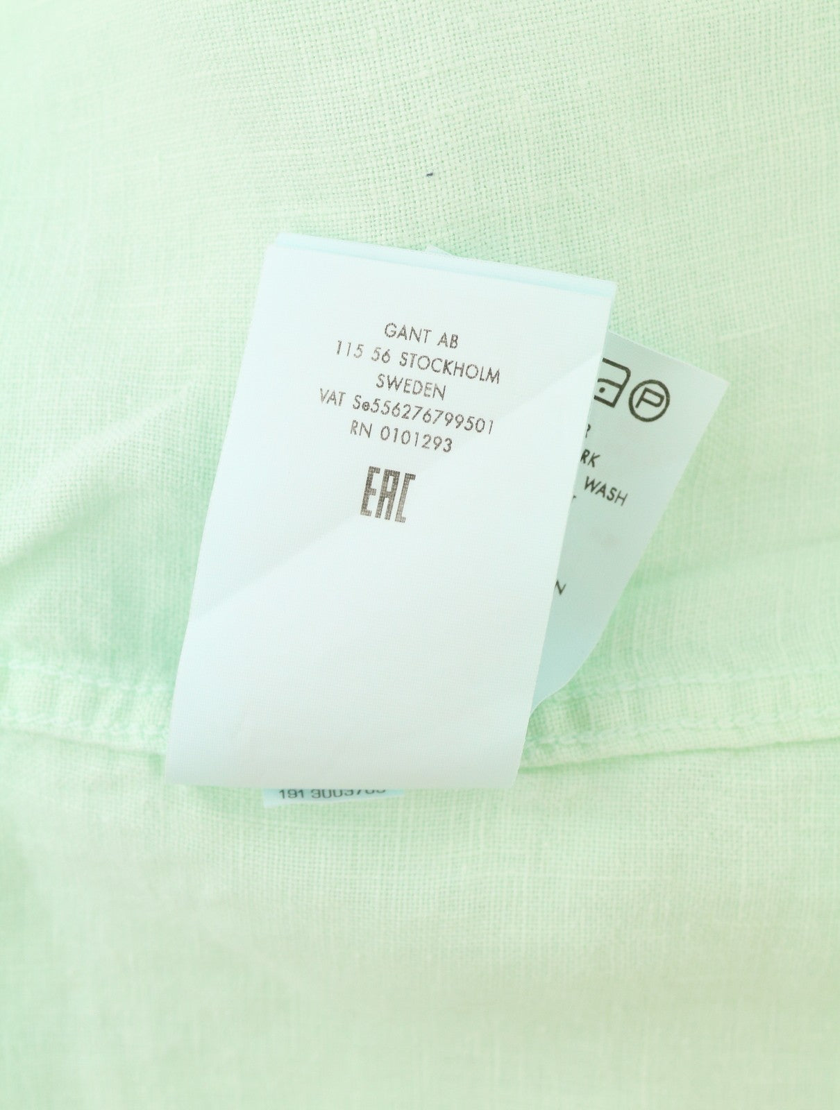 GANT Gmt Dyed Linen Slim BD SS Men Shirt 2XL Bay Green Button Short Sleeve