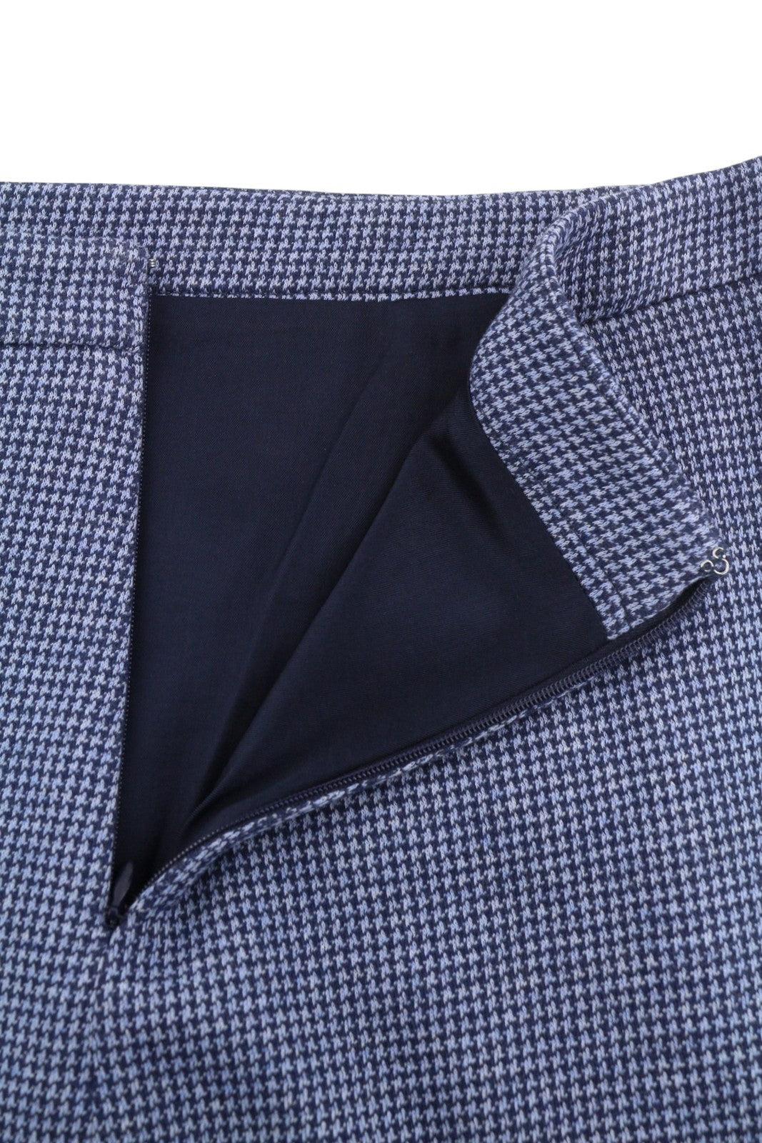 GANT Dogtooth Jersey Women Skirt EU40 Blue Patterned Lined Mini