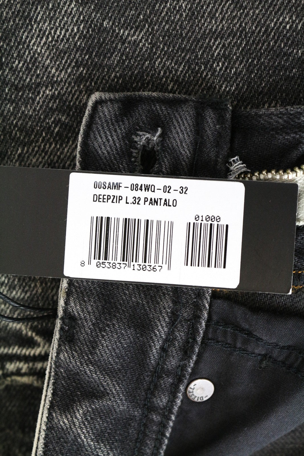 DIESEL Deepzip 084WQ Men Jeans W32/L32 Slim Carrot Grey Cotton Stretch