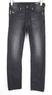 DIESEL Akee 0687J Men Jeans W27/L30 Slim Tapered Fit Washed Grey Cotton Stretch