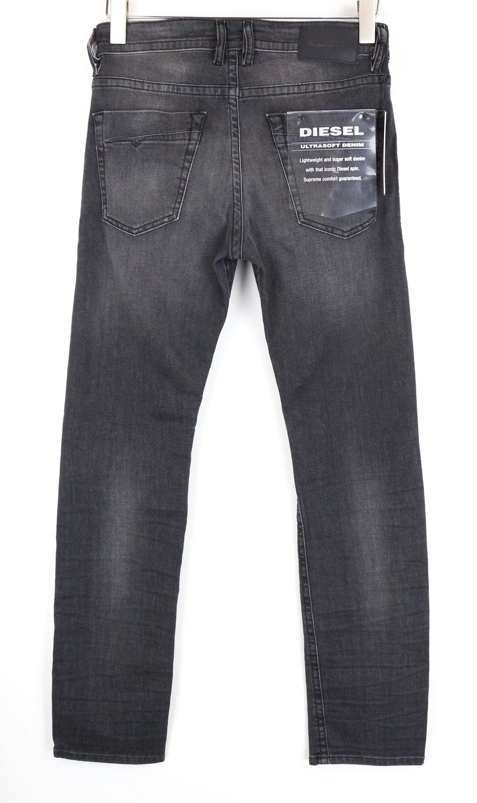 DIESEL Akee 0687J Men Jeans W27/L30 Slim Tapered Fit Washed Grey Cotton Stretch