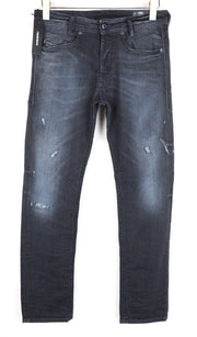 DIESEL Akee 0683Q Men Jeans W28/L30 Slim Tapered Blue Cotton Stretch Distressed