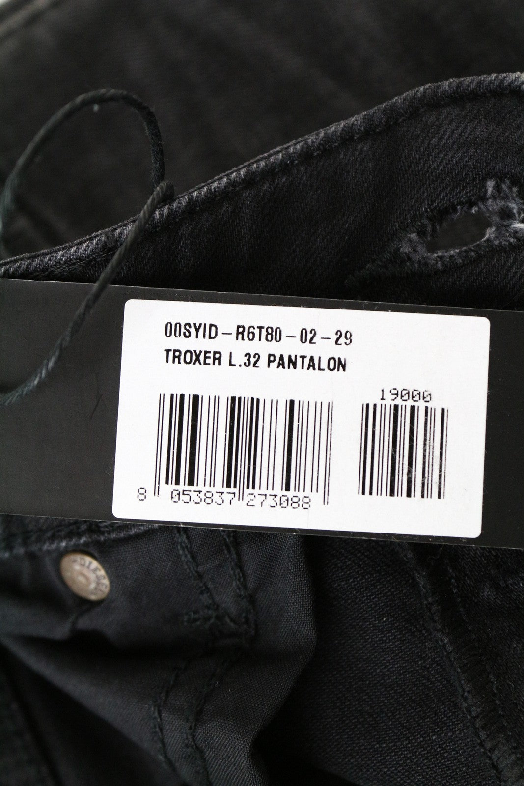DIESEL Troxer R6T80 Men Jeans W29/L32 Slim Skinny Black Cotton Stretch 5-Pocket