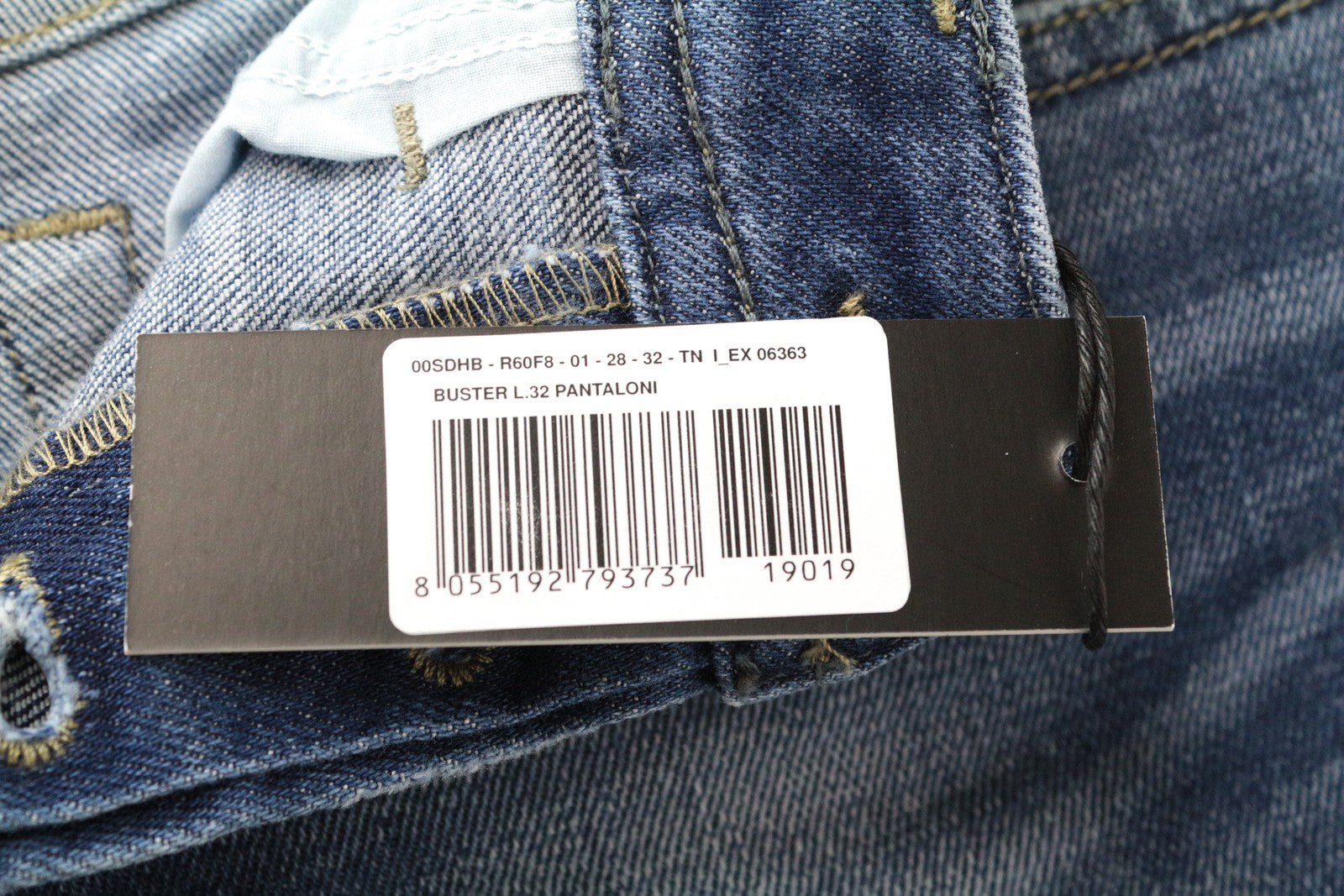 DIESEL Buster R60F8 Men Jeans W28/L32 Blue Slim Tapered Fit Distressed Stretch
