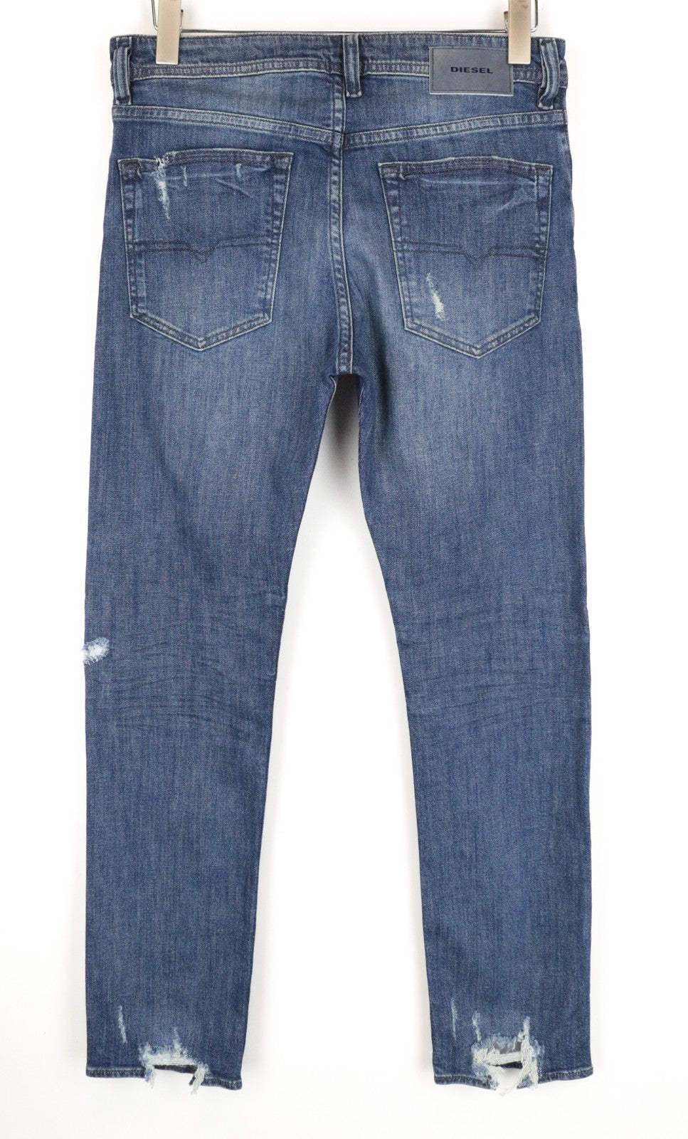 DIESEL Buster CN021 Men Jeans W32/L20 Distressed Slim Tapered Fit Stretch Blue
