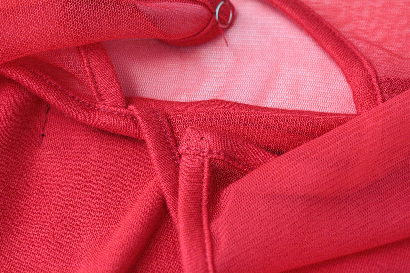 DIESEL T-Plasma Women Top S Red Mesh Cotton Breathable Stretch Lightweight