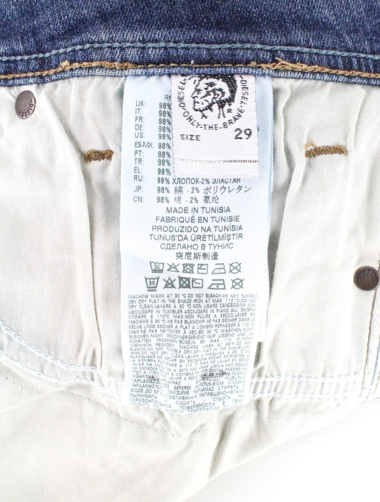 DIESEL Sleenker 069FI Men Jeans W29/L32 Slim Skinny Cotton Stretch Blue Wash