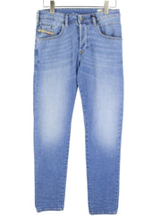 DIESEL D-Bazer 087AQ Men Jeans W29/L32 Taper Fit Cotton Stretch Light Blue