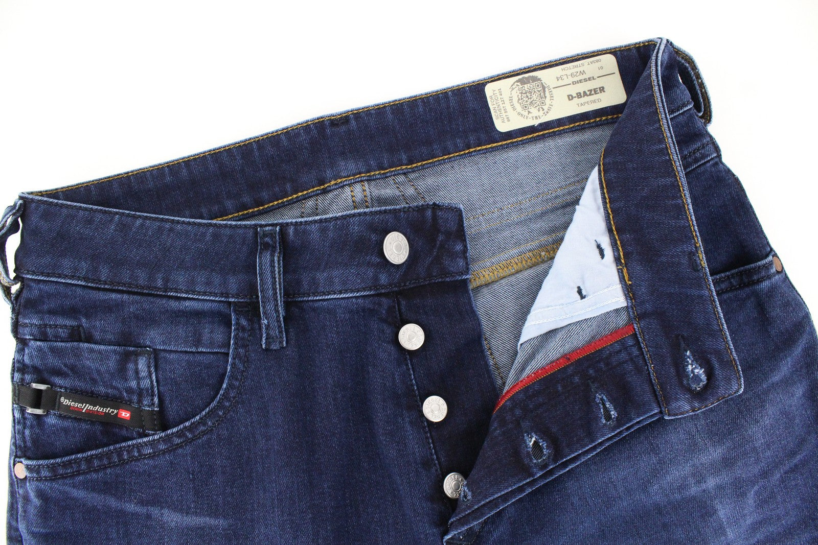 DIESEL D-Bazer 083AT Men Jeans W29/L34 Taper Denim Wash Cotton Stretch Blue