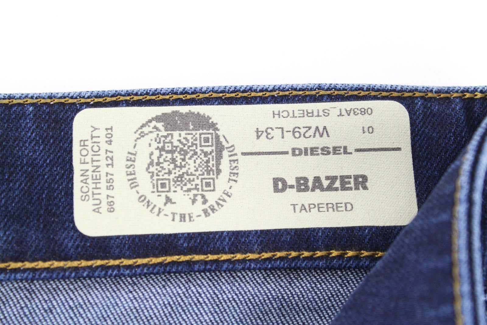 DIESEL D-Bazer 083AT Men Jeans W29/L34 Taper Denim Wash Cotton Stretch Blue