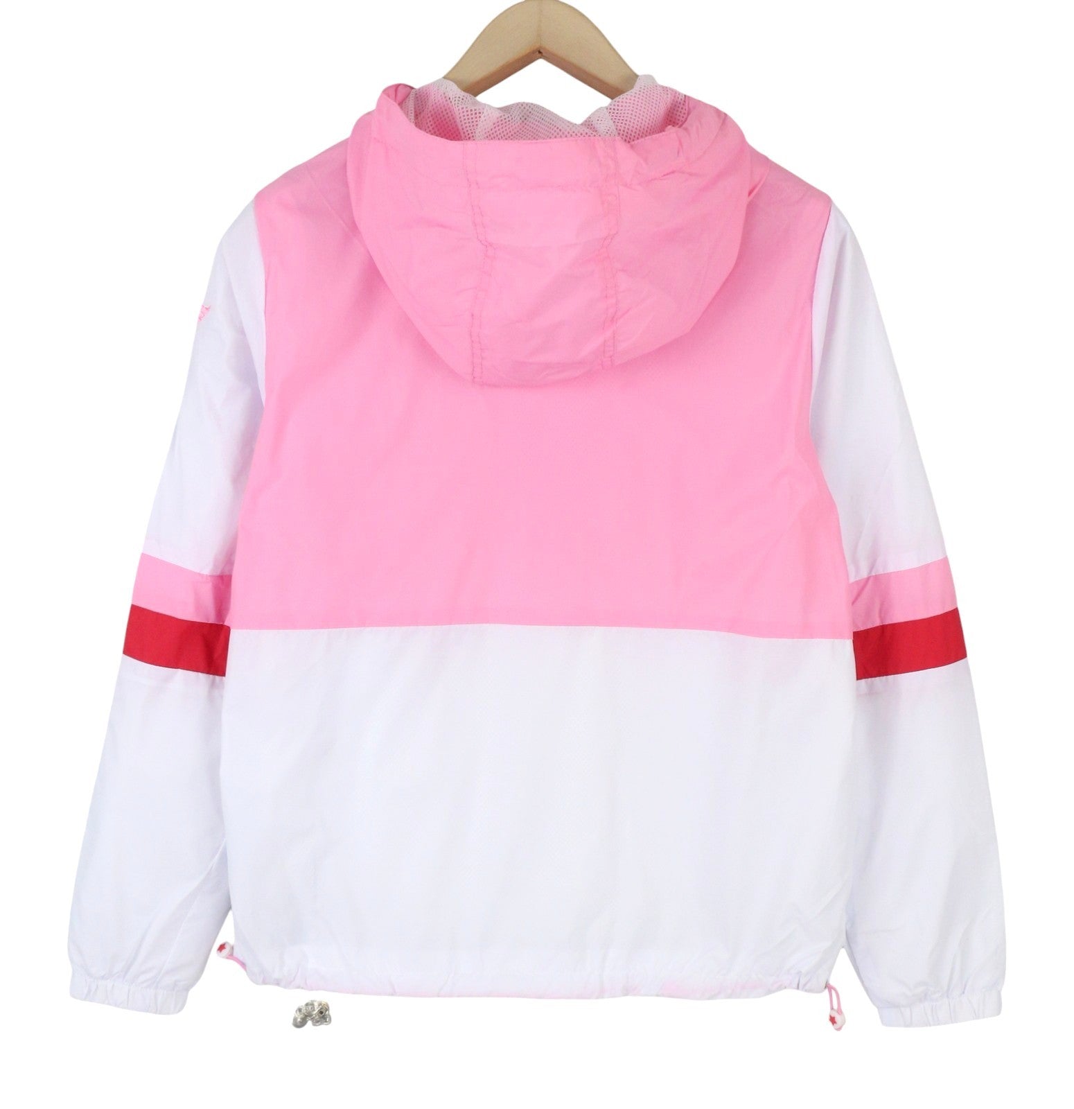 MYMO Women Jacket S Pink White Anorak Mesh Lined Hooded Light Jacket