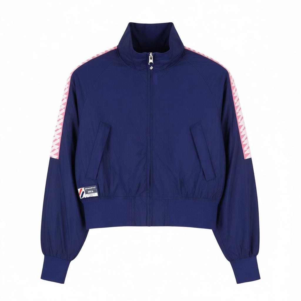 SUPERDRY Non Hooded Track Wind Runner Women Jacket M Blue Light High Neck