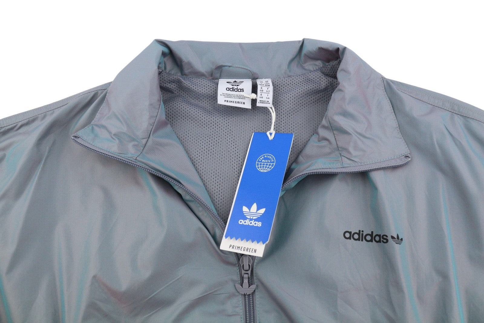 ADIDAS Adicolor Iridescent Track Women Jacket M Prime Green Cropped Shine