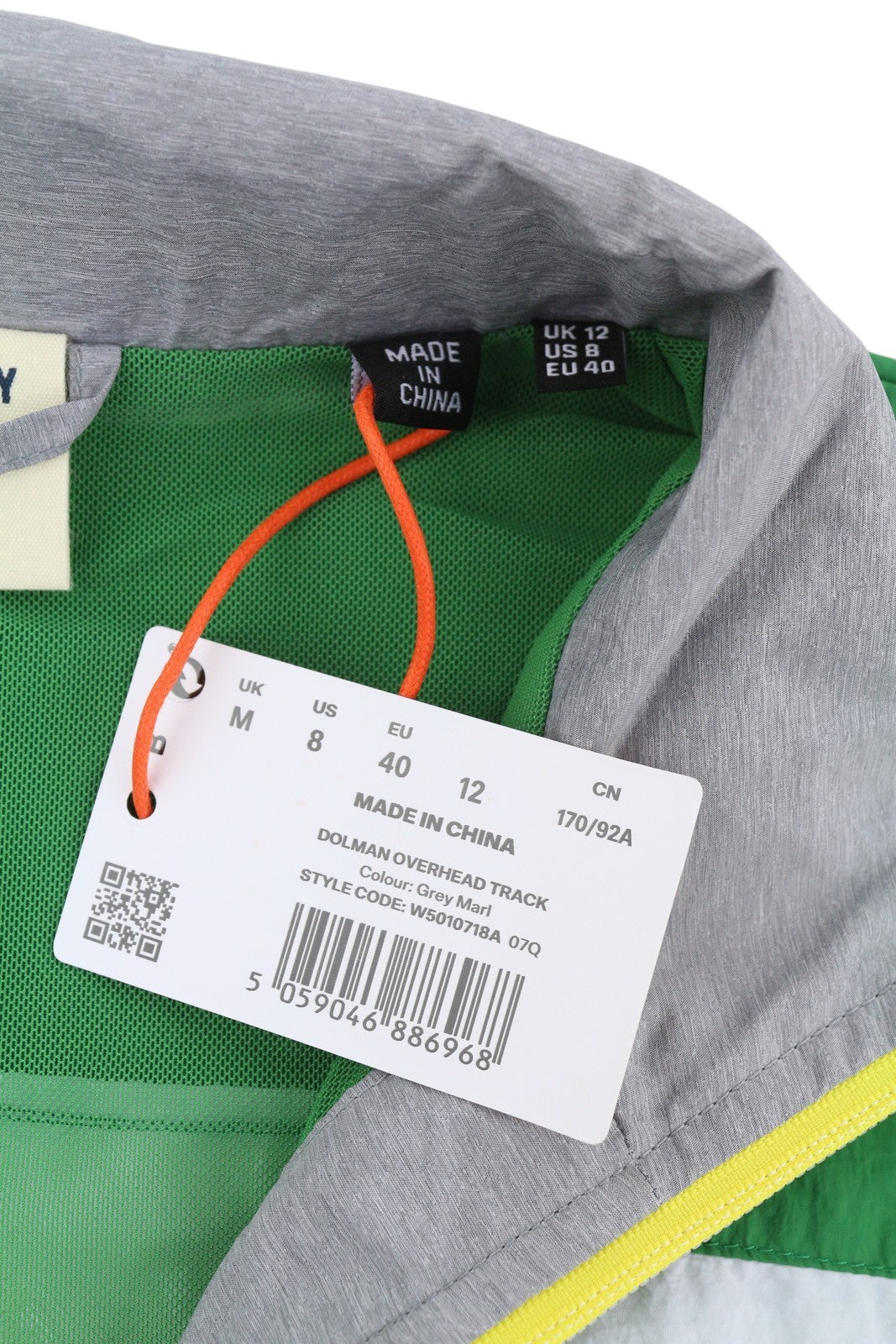 SUPERDRY Dolman Overhead Track Women Jacket M Grey Marl Half Zip Anorak