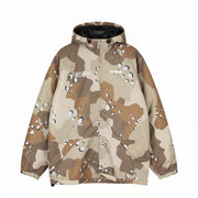 PRIMITIVE SKATEBOARDING Men Jacket L Brown Camo Hooded Zip Light Jacket