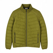 S.OLIVER Men Jacket XL Green High Neck Quilted Padded Full Zip Light