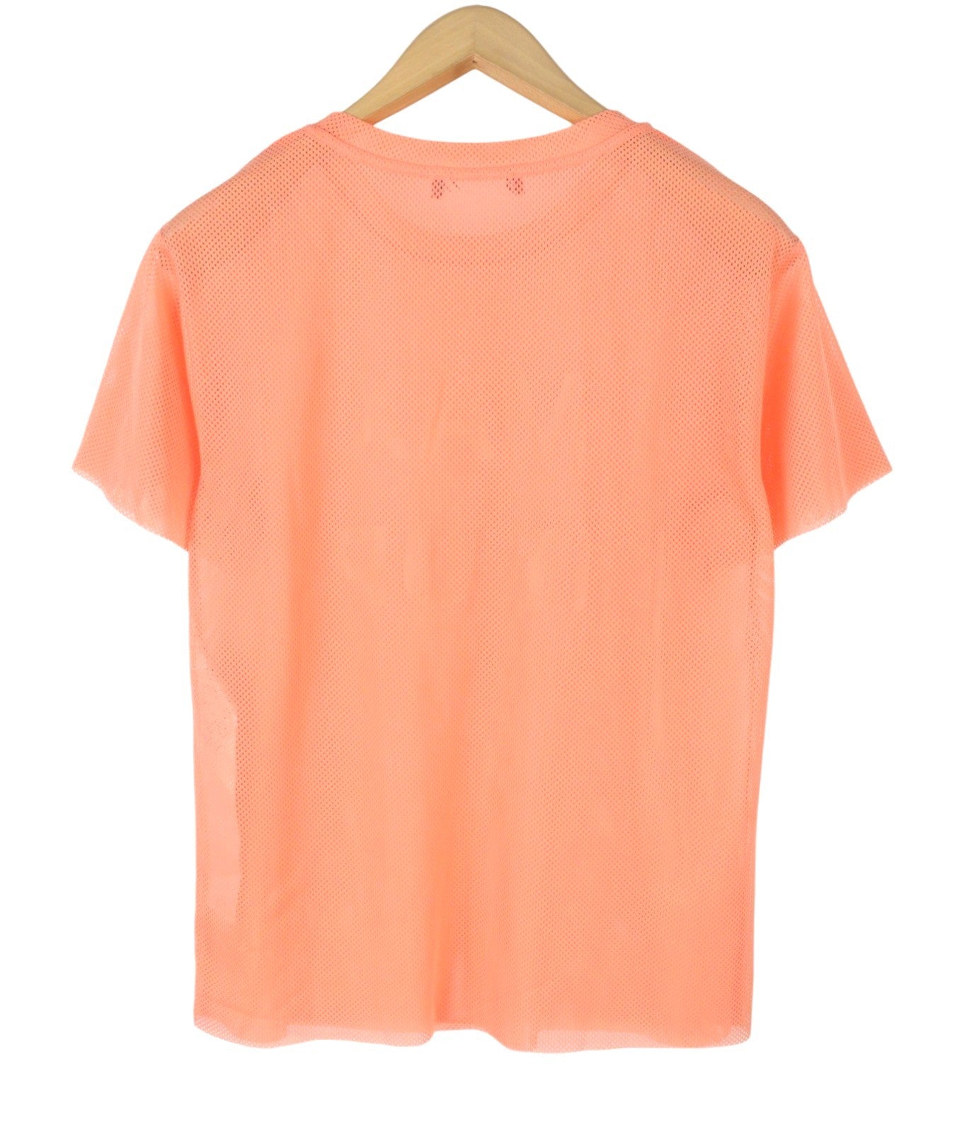 MAX&CO. Women T-Shirt M Coral Pink Mesh Transparent Oversized Short Sleeved