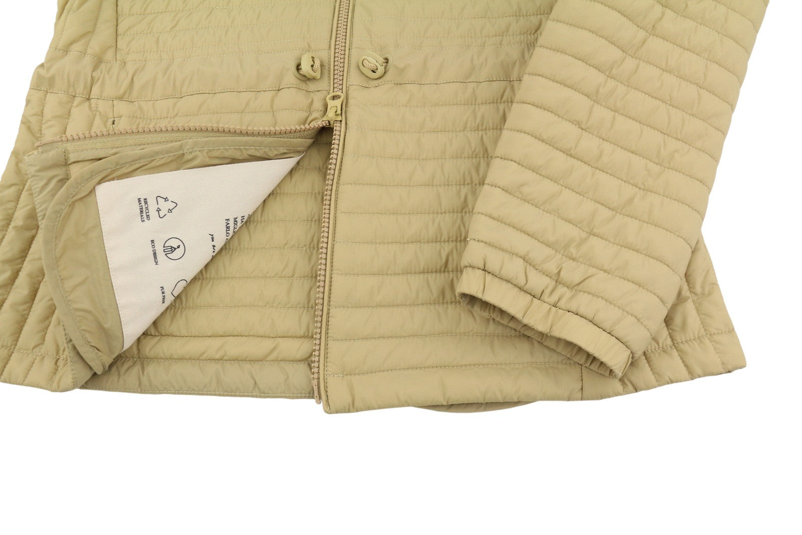 GEOSPIRIT Camomilla Women Jacket 42 Beige Drawstring Waist Light High Neck