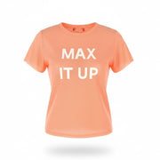 MAX&CO. Women T-Shirt XS Coral Pink Mesh Transparent Oversized Short Sleeved