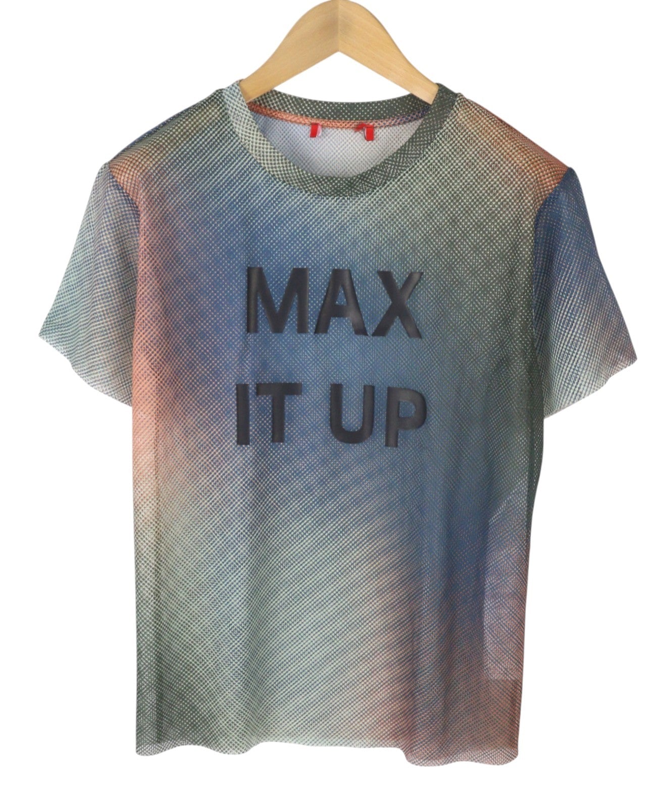 MAX&CO. Women T-Shirt XS Multicolor Mesh Transparent Oversized Short Sleeved