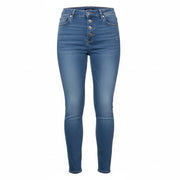 VERO MODA Tanya Women Jeans EU36 Blue Whiskers Faded Button Fly Skinny Fit
