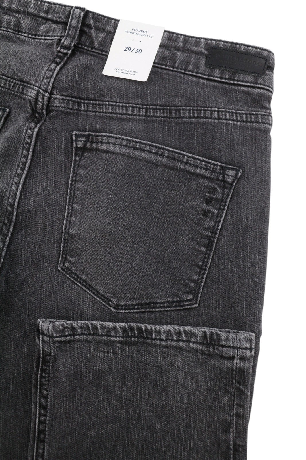 SCOTCH & SODA Supreme Women Jeans W29/L30 Black Faded Distress Slim Straight Fit