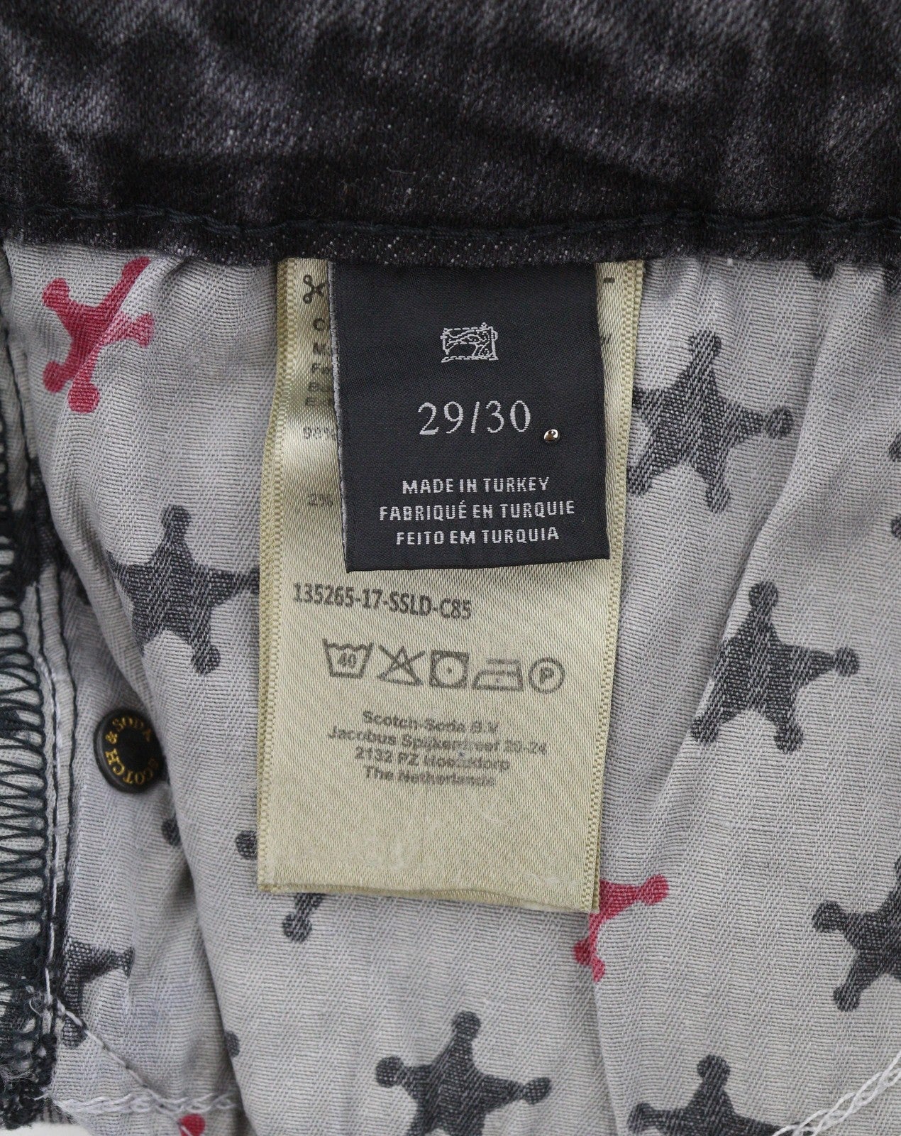 SCOTCH & SODA Supreme Women Jeans W29/L30 Black Faded Distress Slim Straight Fit