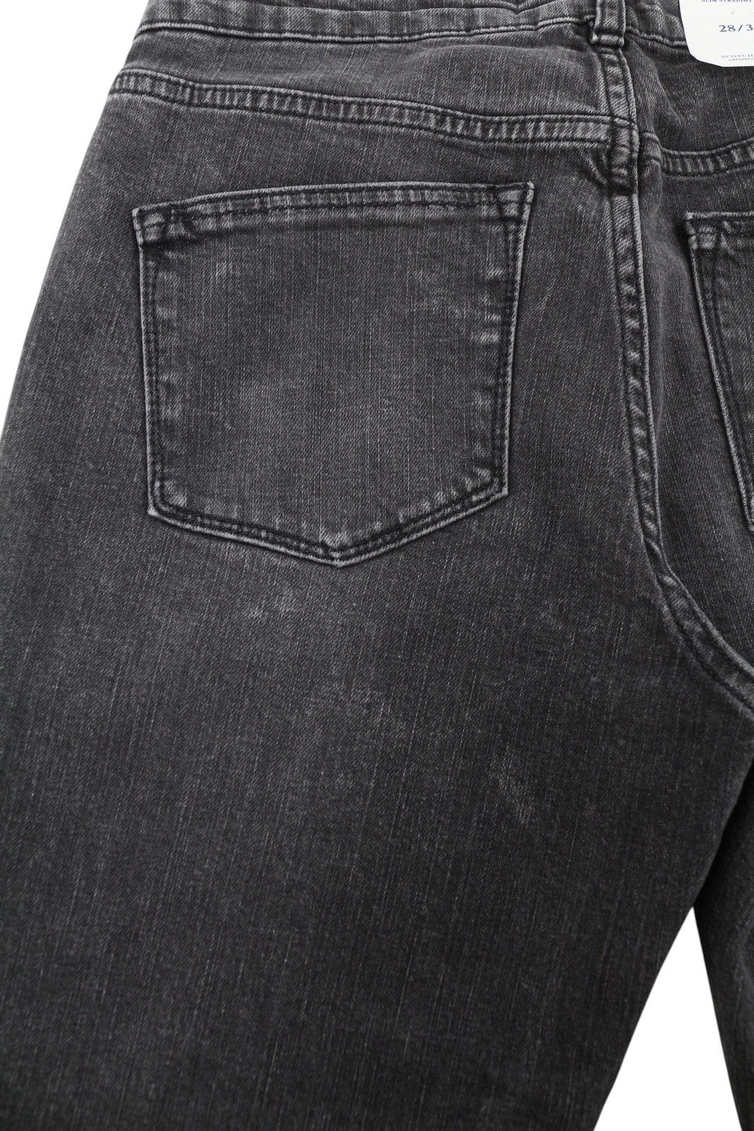 SCOTCH & SODA Supreme Women Jeans W28/L34 Black Faded Distress Slim Straight Fit