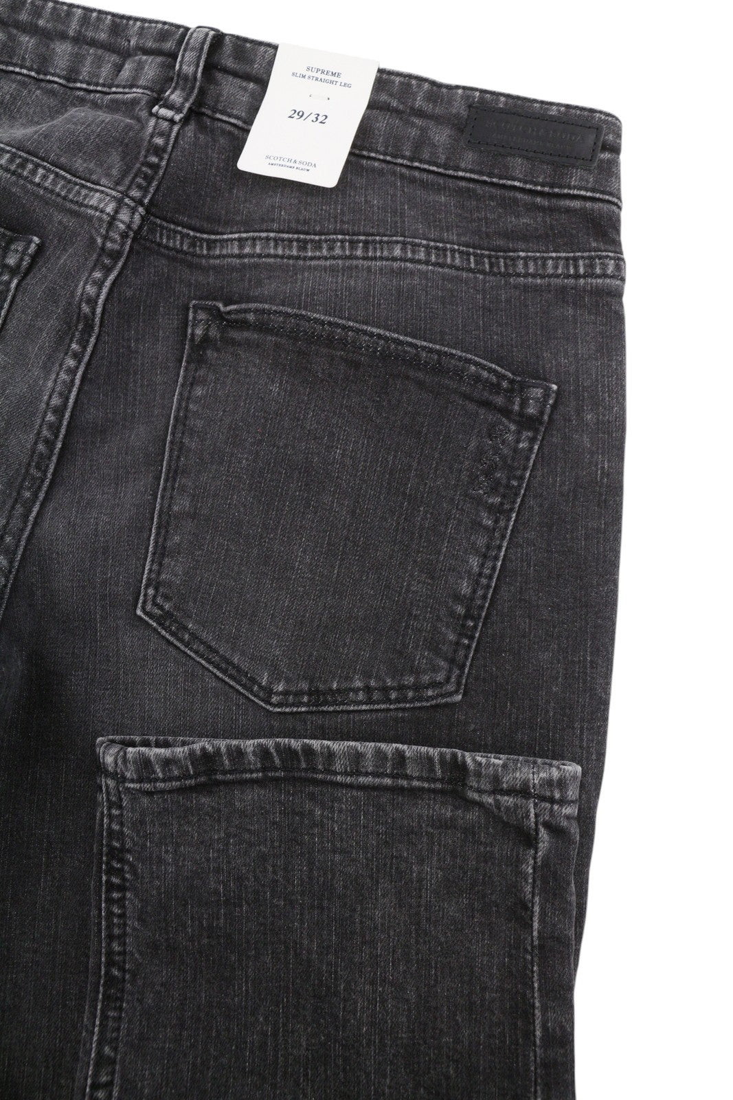 SCOTCH & SODA Supreme Women Jeans W29/L32 Black Faded Distress Slim Straight Fit