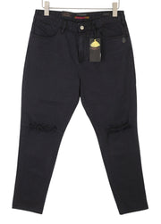 MAISON SCOTCH Women Jeans W29/L34 Black Slim Boyfriend Distress Ripped Cropped