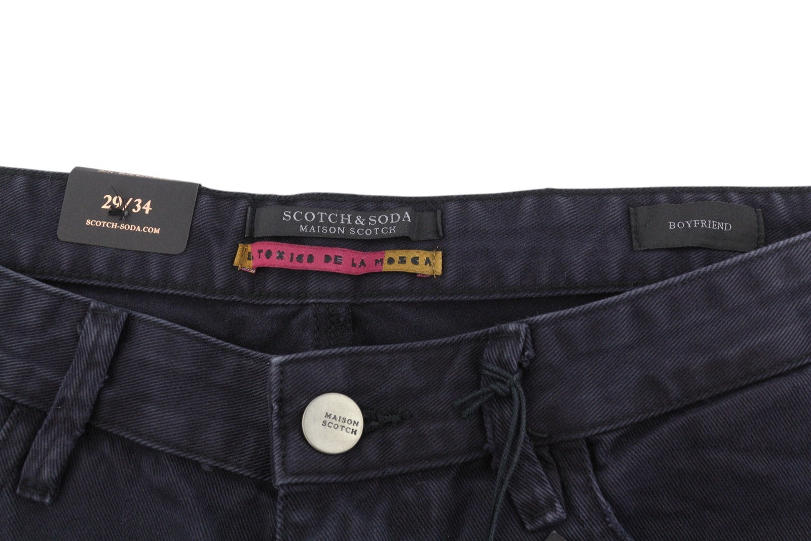 MAISON SCOTCH Women Jeans W29/L34 Black Slim Boyfriend Distress Ripped Cropped