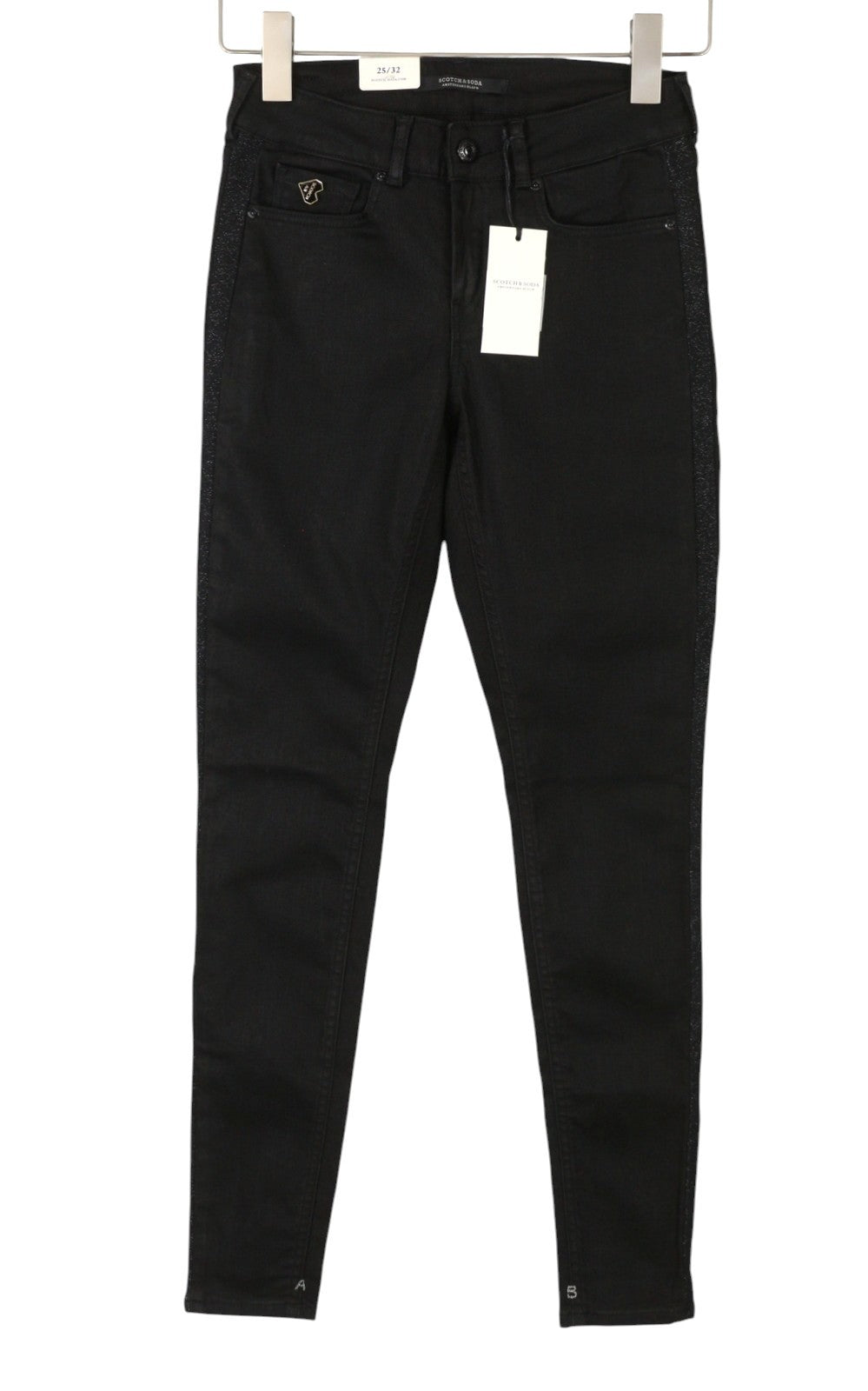 MAISON SCOTCH La Bohemienne Women Jeans W25/L32 Black Mid Rise Skinny Fit