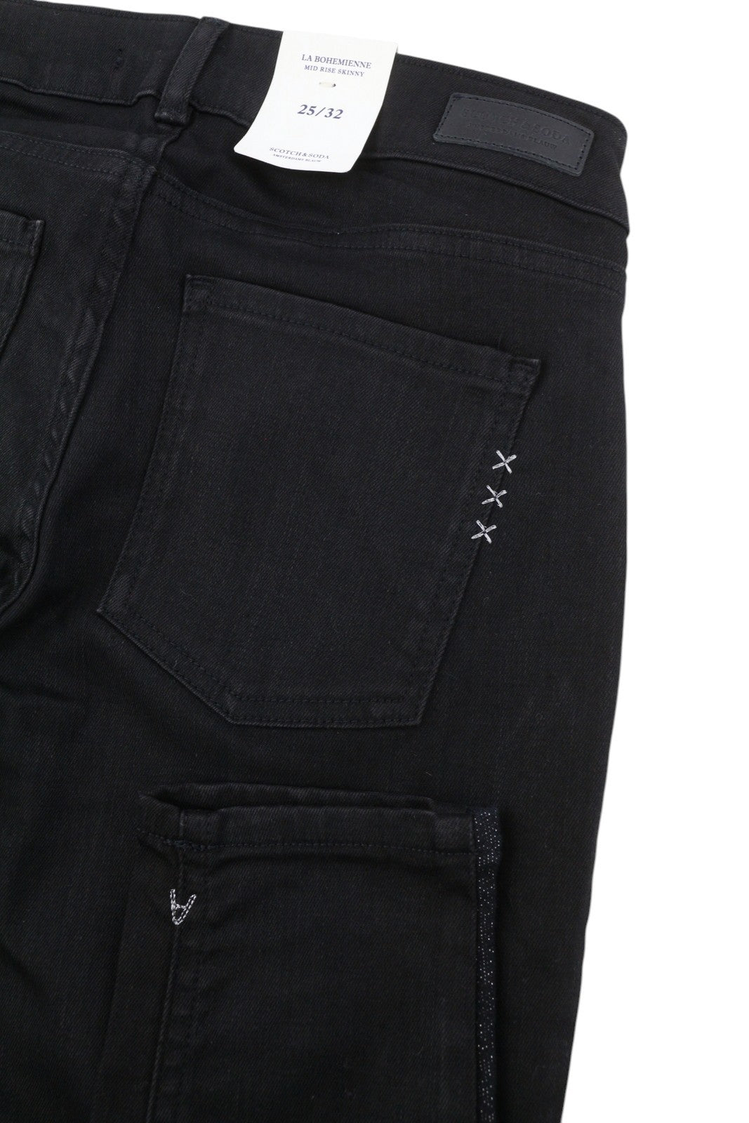 MAISON SCOTCH La Bohemienne Women Jeans W25/L32 Black Mid Rise Skinny Fit