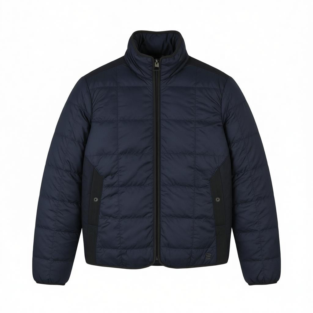 G-STAR Lt Wt Quilted Men Jacket XS Dark Blue Padded High Neck Full Zip