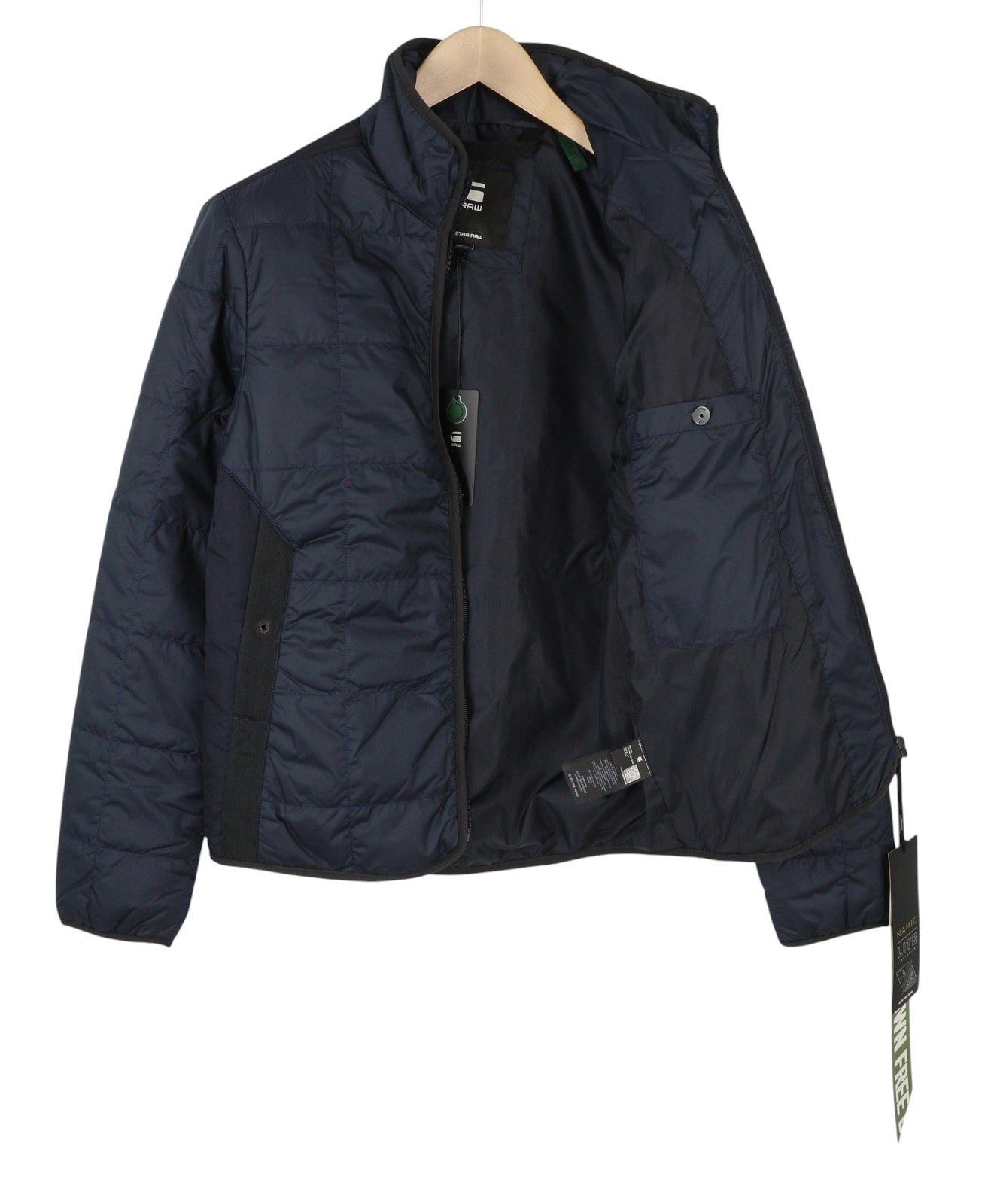 G-STAR Lt Wt Quilted Men Jacket XS Dark Blue Padded High Neck Full Zip