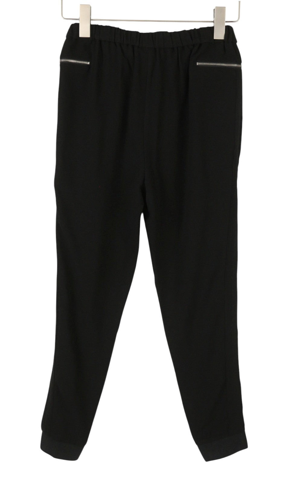 MAISON SCOTCH Women Trousers XS Black Elastic Waist Zip Hems Skinny Fit