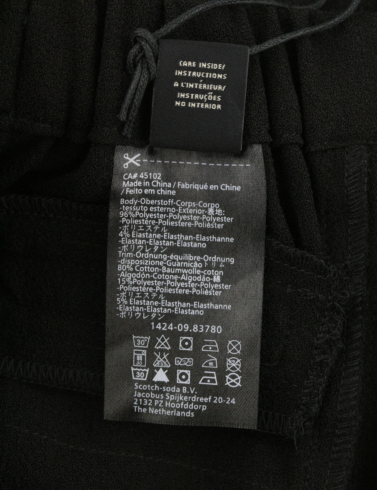 MAISON SCOTCH Women Trousers XS Black Elastic Waist Zip Hems Skinny Fit