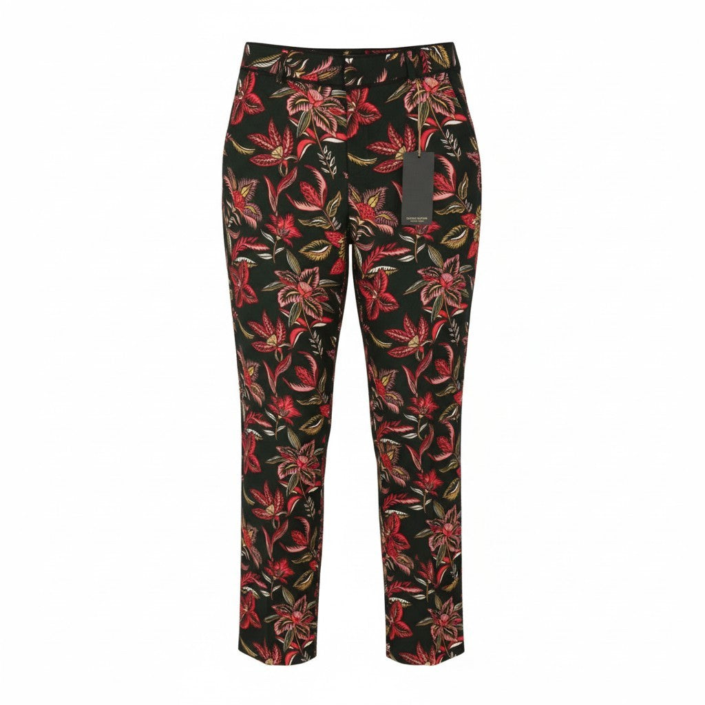 MAISON SCOTCH Women Trousers M Multicolored Floral Print Straight Fit Zipper
