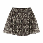 MAISON SCOTCH Women Skirt XL Brown Flower Print Elastic Print Mini