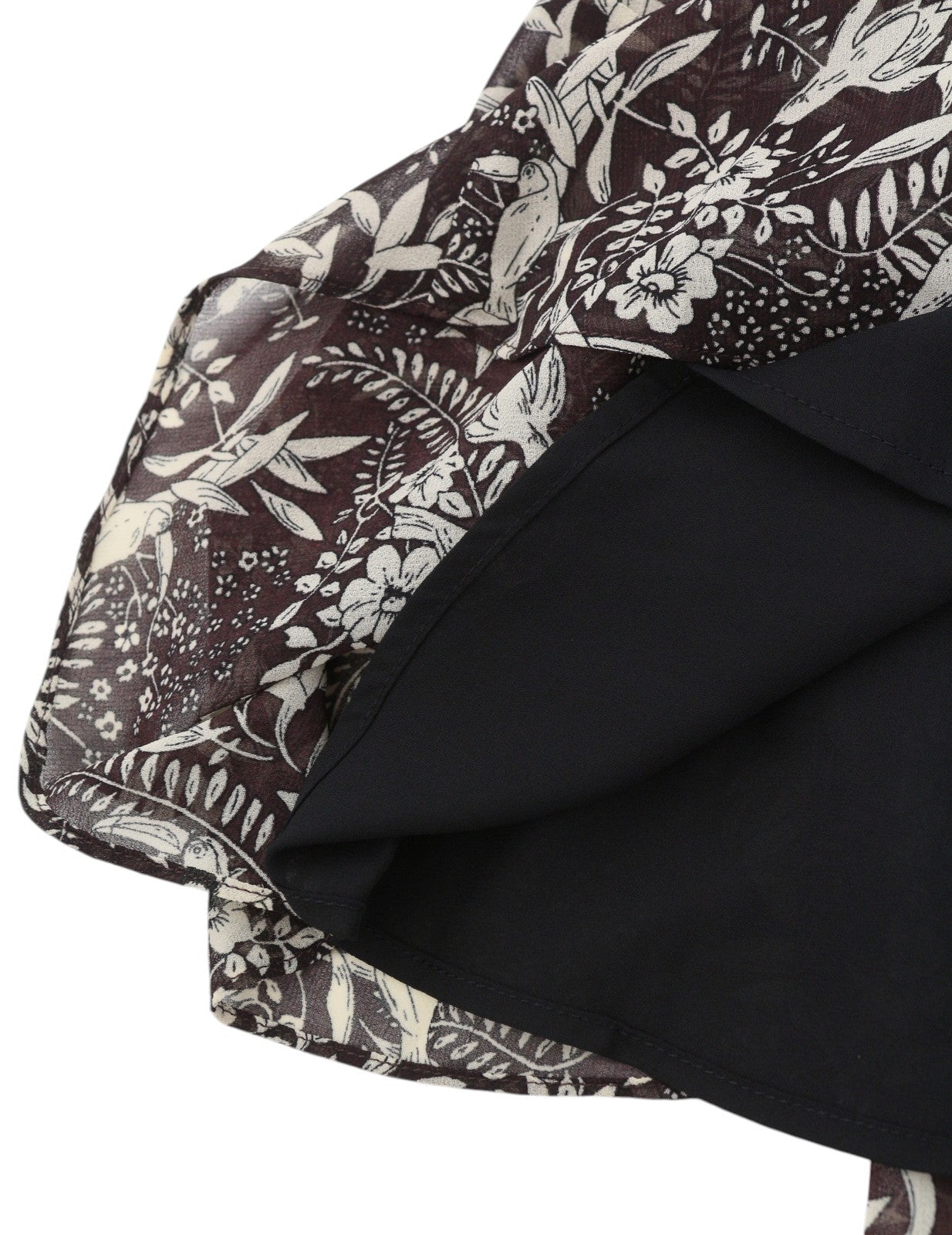 MAISON SCOTCH Women Skirt XL Brown Flower Print Elastic Print Mini