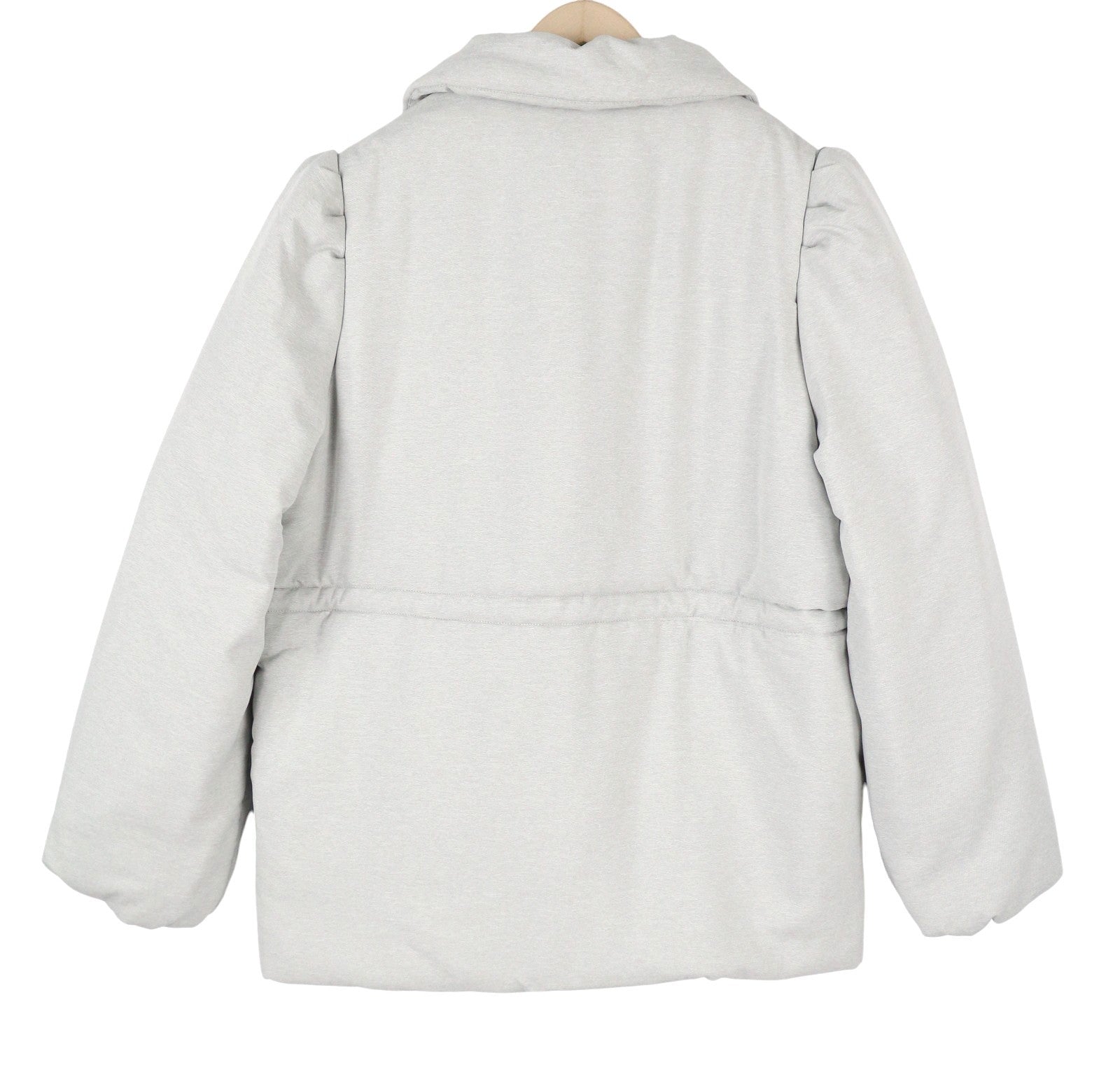 NA-KD Melange Padded Drawstring Women Jacket EU38 Grey Padded Full Zip