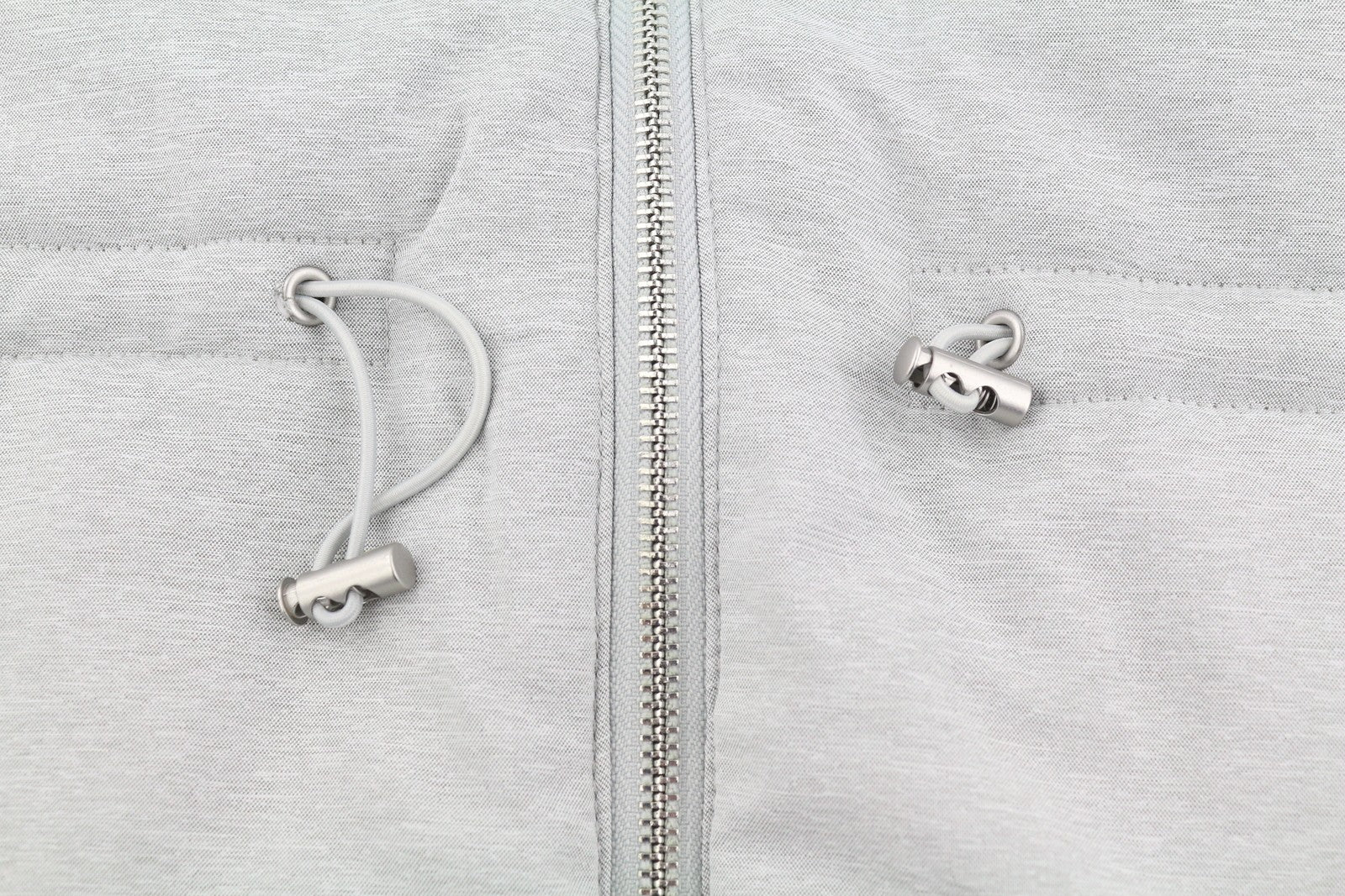 NA-KD Melange Padded Drawstring Women Jacket EU38 Grey Padded Full Zip