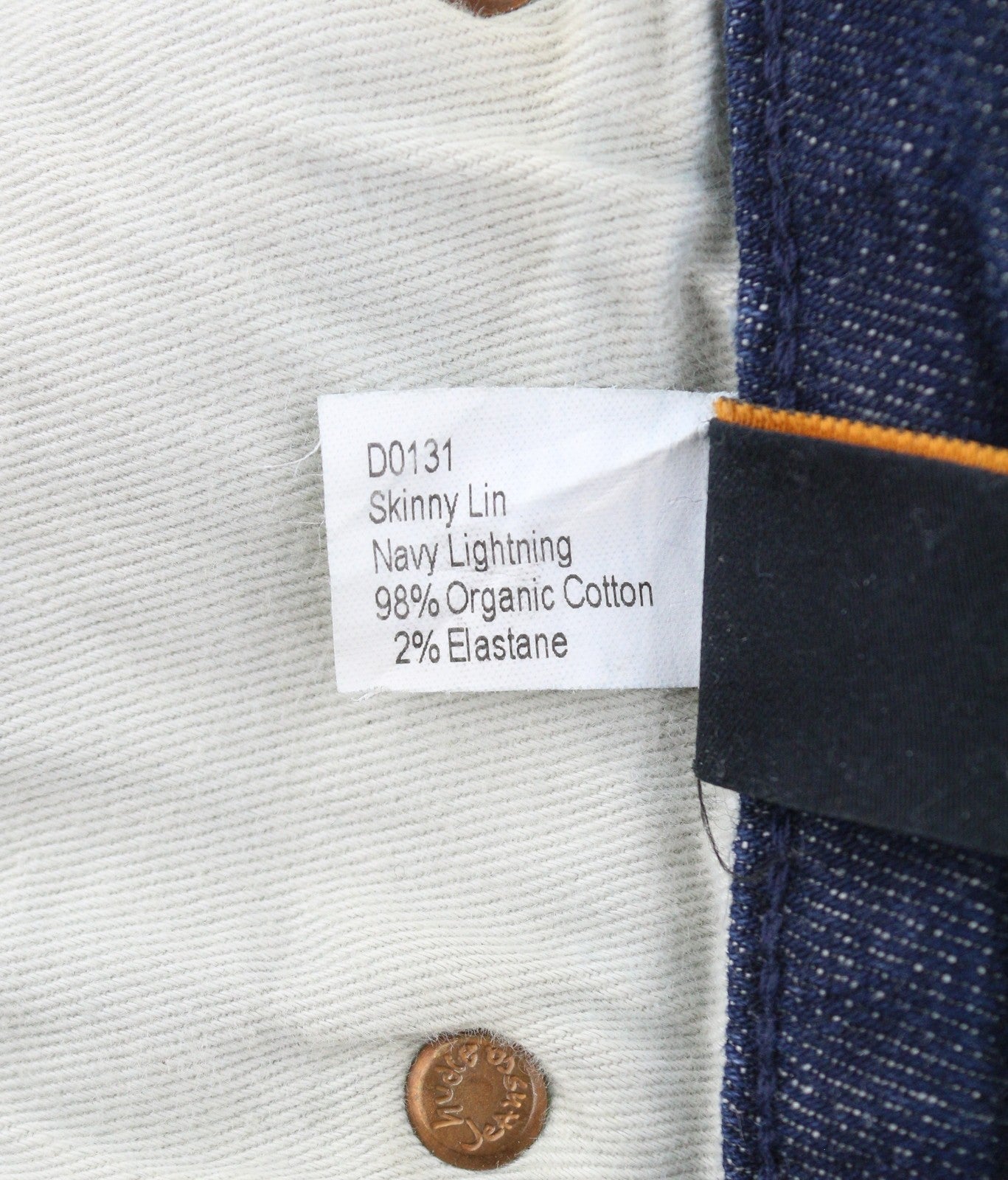 NUDIE JEANS Skinny Lin Navy Lightning Men Jeans W29/L34 Blue Whiskers Faded